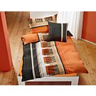 Bettwäsche mit modernem Muster in orange-anthrazit – Kissenbezug – 50x70 cm