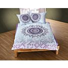 Bettwäsche mit Mandala-Muster in zarten violett und türkis Tönen – Kissenbezug – 50x70 cm
