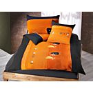 Bettwäsche mit modernem Design in orange-anthrazit – Kissenbezug – 65x100 cm