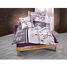 Bettwäsche mit schönen Kirschblüten violett-anthrazit – Kissenbezug – 50x70 cm