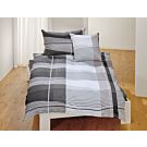 Bettwäsche mit Streifenmuster in Weiss- und Grautönen – Kissenbezug – 50x70 cm