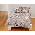 Bettwäsche beige mit rosa und weissen Blumen – Kissenbezug – 50x70 cm