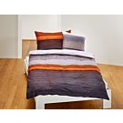 Bettwäsche Querstreifen orange-grau – Kissenbezug – 50x70 cm