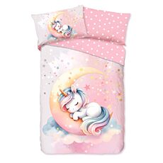 Bettwäsche mit magischem Einhorn & Mond