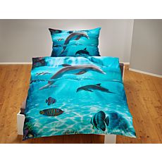 Bettwäsche mit Delfinen und Fischen in schönem Meeresprint