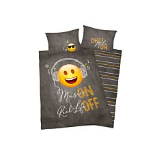 Bettwäsche mit musikhörendem Smiley