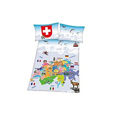 Bettwäsche mit Schweizer Landkarte