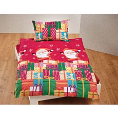 Bettwäsche mit farbenfrohem Weihnachtsmotiv