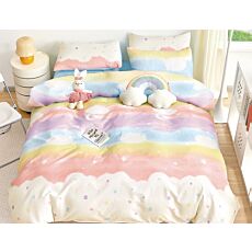 Bettwäsche mit bunten Sternen und Regenbogenfarben