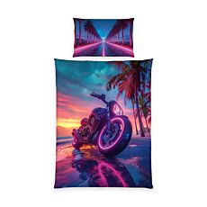 Bettwäsche Sunset Bike Neon-Farben