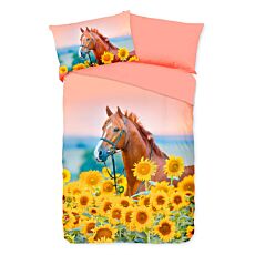 Bettwäsche mit Pferd und floralem Design
