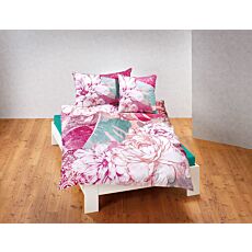 Bettwäsche mit grossem Blüten und Blätter Print