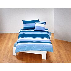 Bettwäsche in blau-weissem Streifenmix