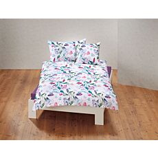 Bettwäsche mit buntem Frühlingsmotiv und floralen Akzenten