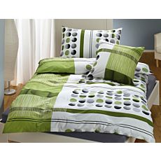 Bettwäsche grün gestreift und gepunktet – Kissenbezug – 65x65 cm