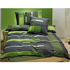 Bettwäsche grün-grau gemustert – Kissenbezug – 65x100 cm