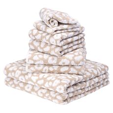 Frottierwäsche im Leo-Design weiss