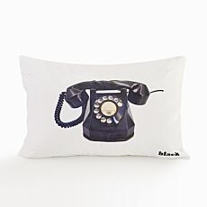 Twill-Kissenbezug mit nostalgischem Telefon-Print