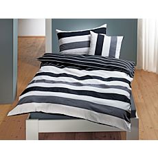 Bettwäsche mit schwarz-weissen Streifen – Kissenbezug – 65x100 cm