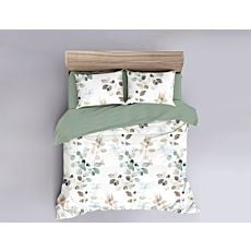 Bettwäsche mit bunten Blättern auf weissem Grund – Kissenbezug – 50x70 cm