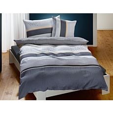 Bettwäsche gestreift und gepunktet Grautöne – Kissenbezug – 50x70 cm