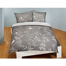 Bettwäsche mit feinem Blumenprint und Vogelmotiv – Kissenbezug – 50x70 cm