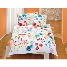 Bettwäsche mit farbenfrohem Blumenmuster – Duvetbezug – 160x210 cm