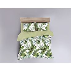 Bettwäsche mit grünem Blätterprint