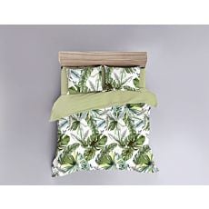 Bettwäsche mit grünem Blätterprint – Kissenbezug – 65x100 cm
