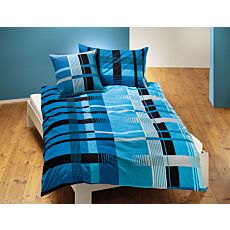 Bettwäsche gestreift in schönen Blautönen