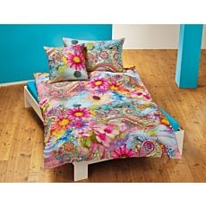 Bettwäsche mit farbenfrohem Blumenmuster in indischem Stil – Kissenbezug – 65x65 cm