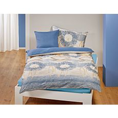 Bettwäsche geometrische Formen beige-blau – Kissenbezug – 65x65 cm