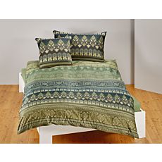 Bettwäsche mit indischem Schnörkelmuster grün – Kissenbezug – 50x70 cm