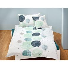 Bettwäsche mit Kreisen und floralem Muster
