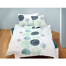 Bettwäsche mit Kreisen und floralem Muster – Kissenbezug – 65x65 cm