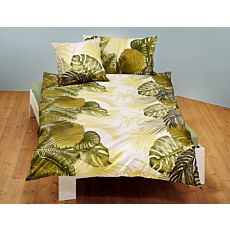 Bettwäsche mit grünen Dschungelblättern – Kissenbezug – 50x70 cm
