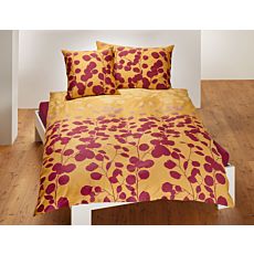 Bettwäsche in Goldoptik und farbigem Zweigverlauf – Kissenbezug – 65x65 cm