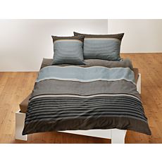Bettwäsche mit blau-grauem Streifenmuster – Kissenbezug – 50x70 cm