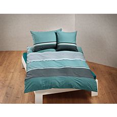 Bettwäsche mit blau-grauem Streifenmuster – 50x70 cm