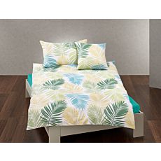 Bettwäsche mit grünen Palmenblättern – Kissenbezug – 65x100 cm