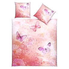 Bettwäsche mit zarten Schmetterlingen und Blumen