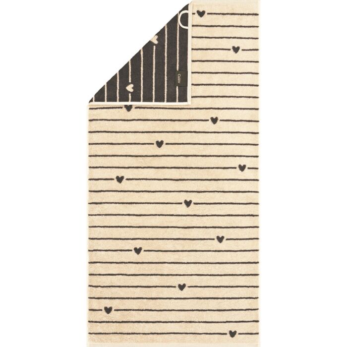 Cawö Frottierwäsche Lines & Hearts mit edlem, eingewebtem Linien- und Herzmotiv