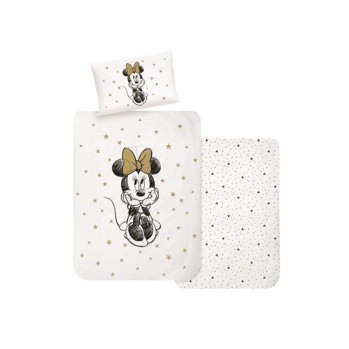 Bettwäsche weiss mit Minnie Mouse und goldenen Sternen main product photo