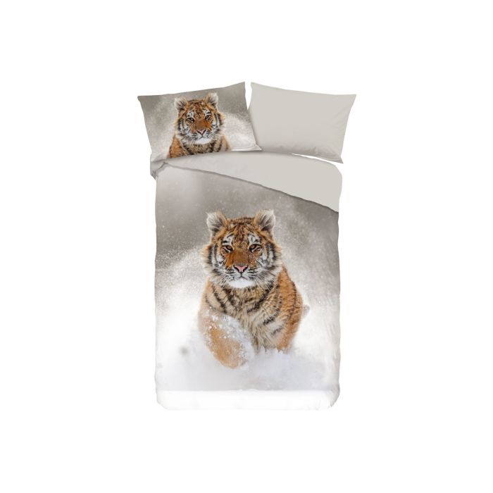 Bettwäsche mit Tiger im Schnee main product photo