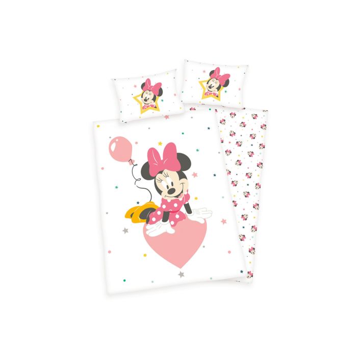Bettwäsche mit Minnie Maus auf rosa Herz mit Luftballon main product photo