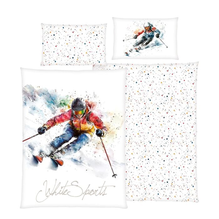 Bettwäsche White Sports mit Skifahrer main product photo