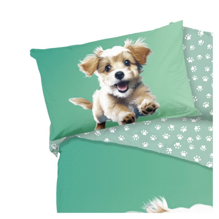 Bettwäsche mit verspieltem Hund