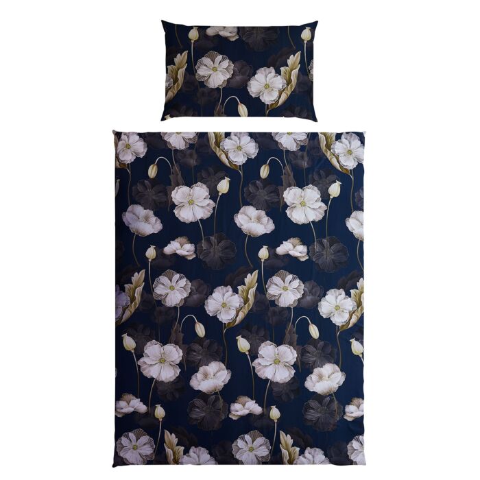 Bettwäsche mit Mohnblüten
