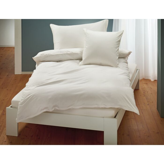 Satin Bettwäsche unifarben mit Biese