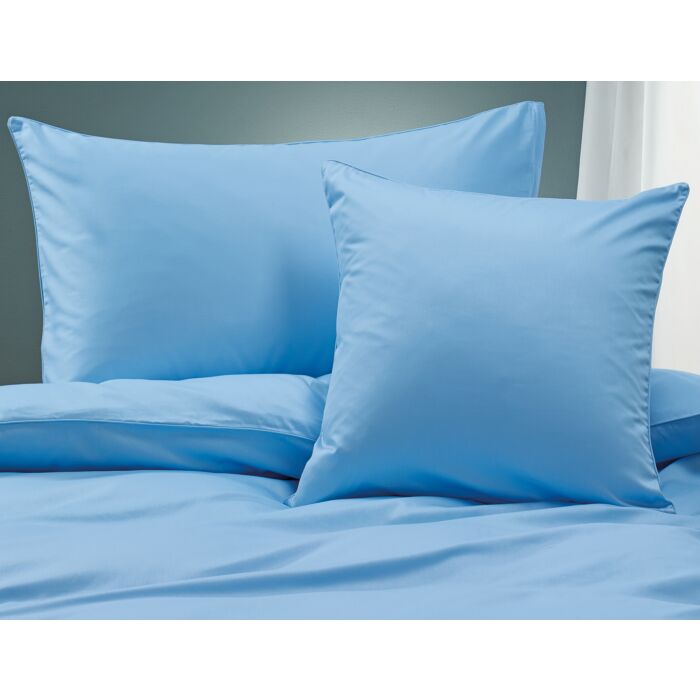 Satin Bettwäsche unifarben mit Biese